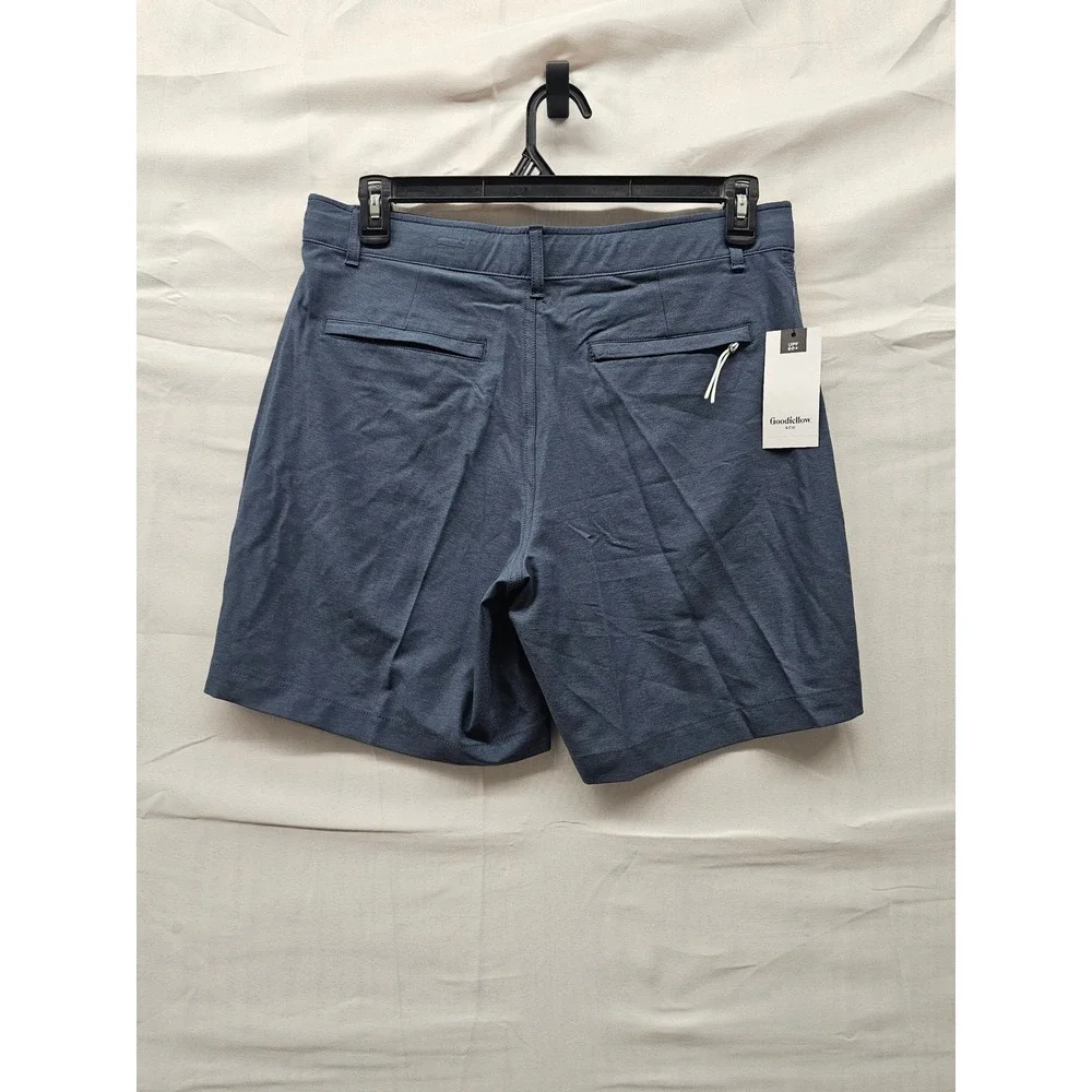 Goodfellow & Co Mens Hybrid Swim Shorts Blue Polyester Blend Casual Size 32